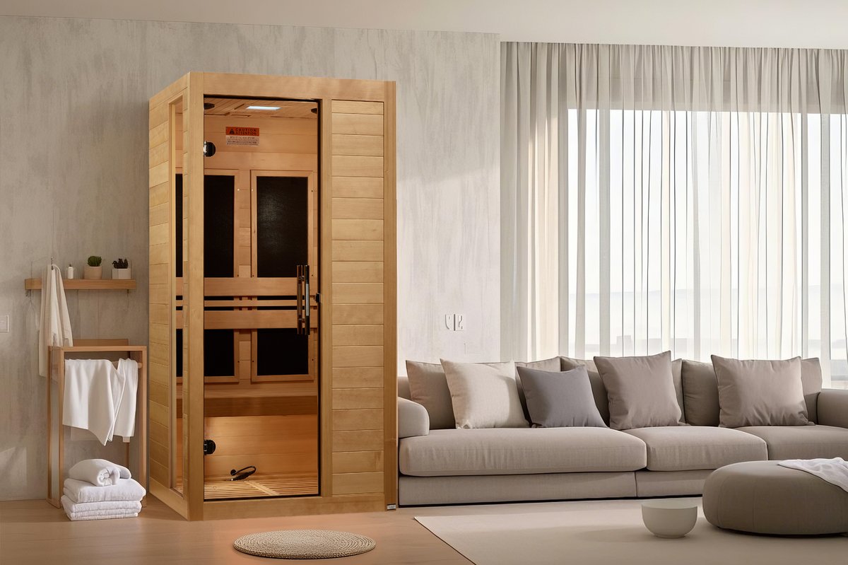 Dynamic Veneto 1-2 Person Low EMF FAR Infrared Sauna (Canadian Hemlock)