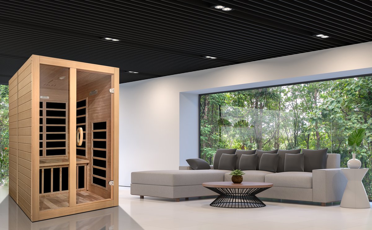 Dynamic Santiago 2-Person Low EMF FAR Infrared Sauna (Canadian Hemlock)