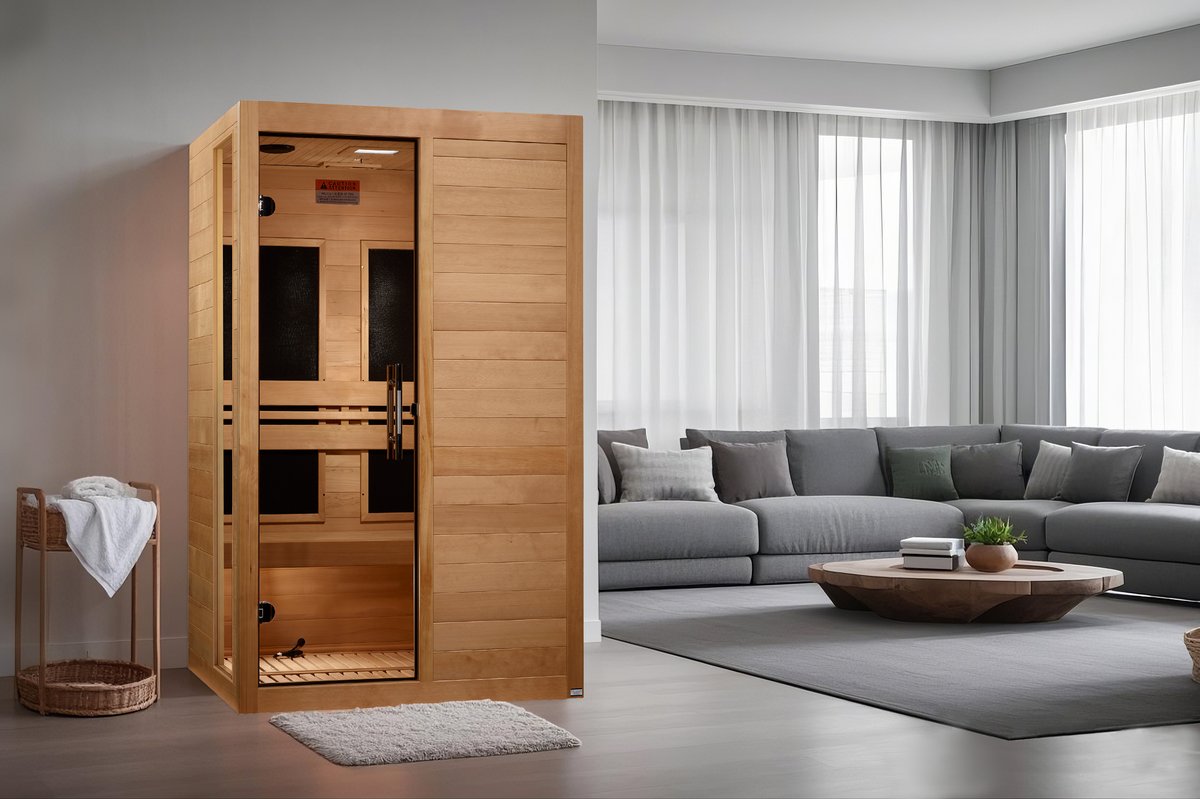 Dynamic Lucca Elite 2-Person Ultra Low EMF FAR Infrared Sauna (Canadian Hemlock)