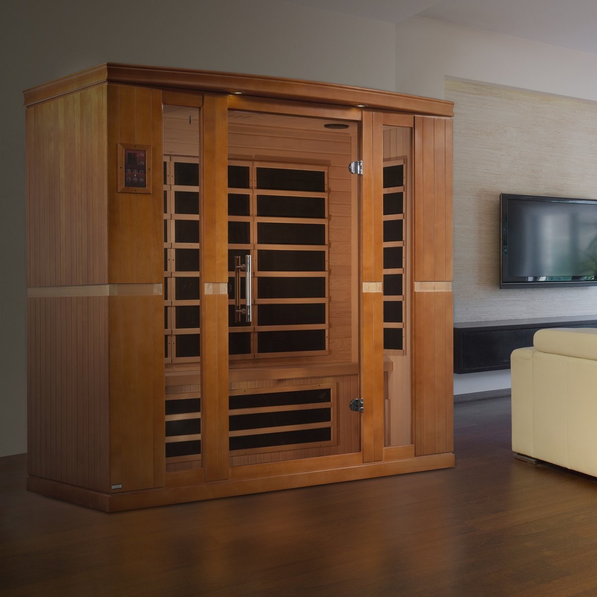 Dynamic Bergamo 4-Person Low EMF FAR Infrared Sauna (Canadian Hemlock)