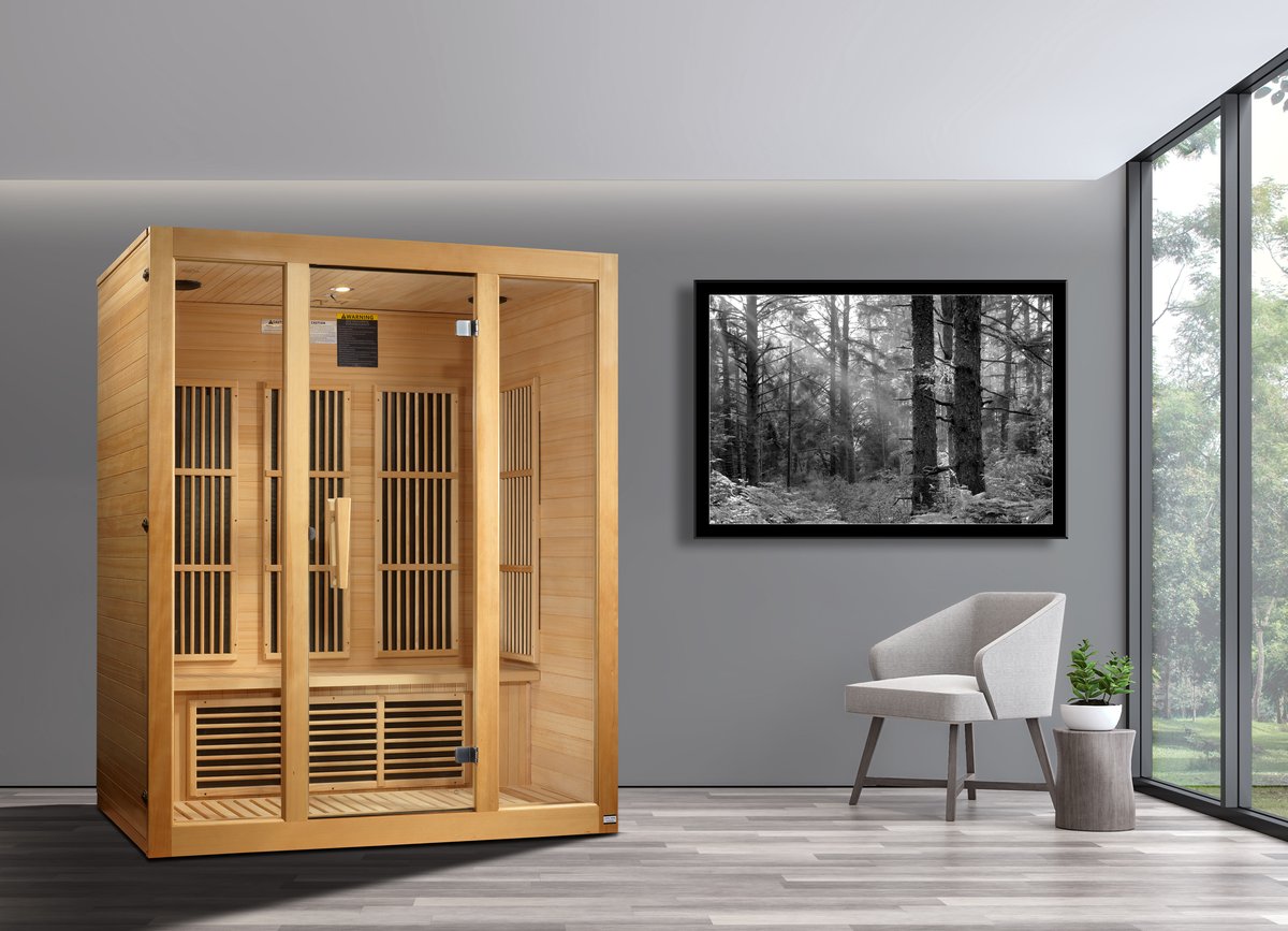 Maxxus Bellevue 3-Person Near Zero EMF FAR Infrared Sauna (Canadian Hemlock)