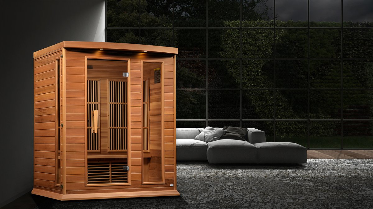 Maxxus 3-Person Near Zero EMF FAR Infrared Sauna (Canadian Hemlock)