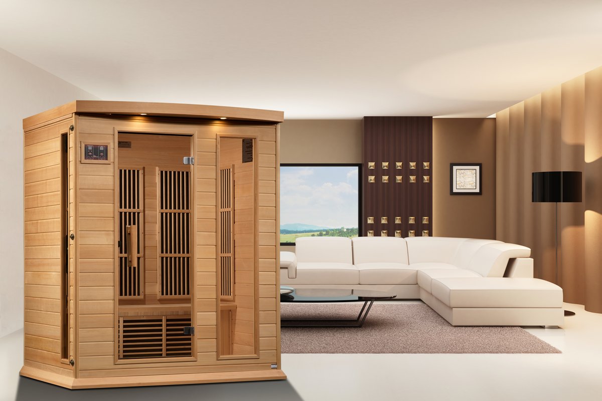 Maxxus 3-Person Low EMF FAR Infrared Sauna (Canadian Hemlock) - K Series