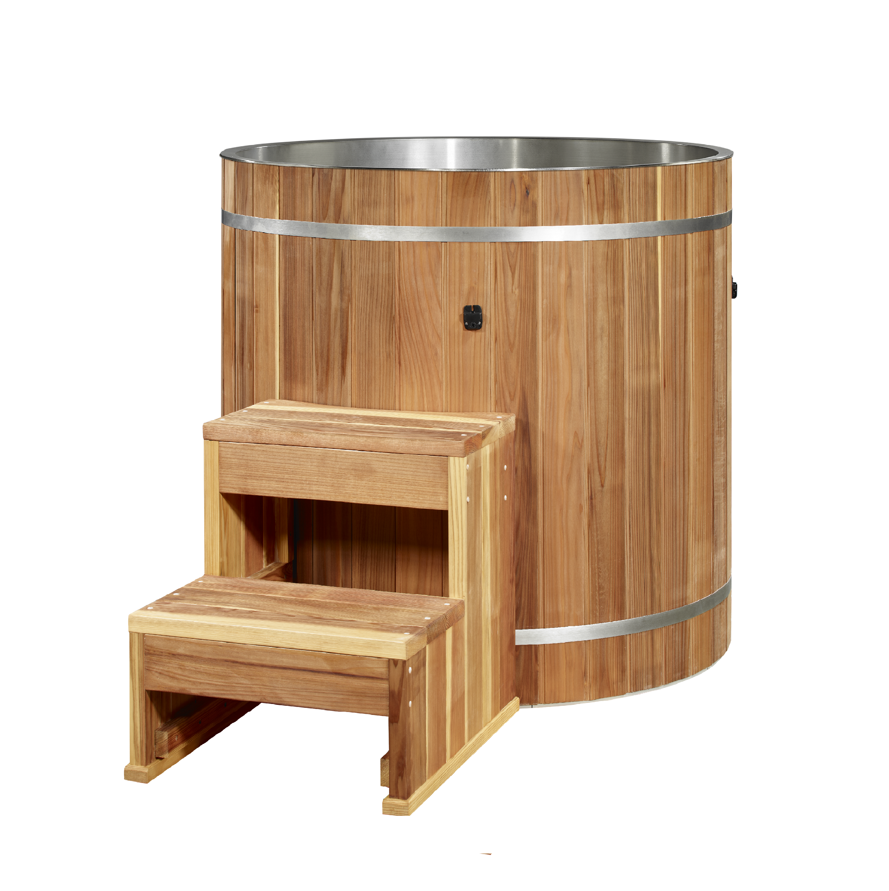 Dynamic Cold Therapy 304 Stainless Steel Barrel Cold Plunge with step