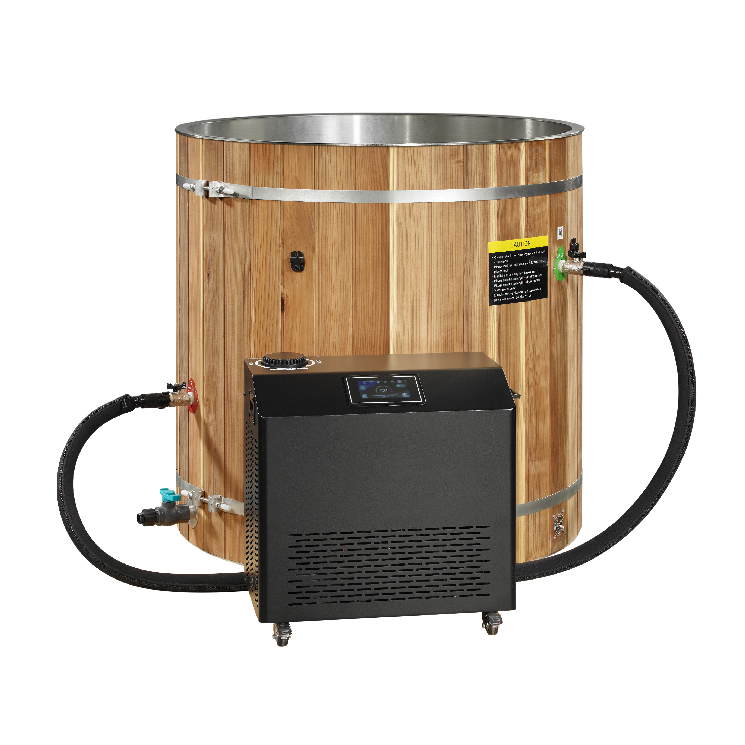 Dynamic Cold Therapy 304 Stainless Steel Barrel Cold Plunge with chiller