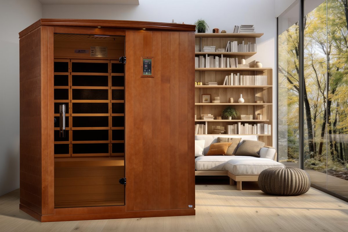 Dynamic Madrid Elite 3-Person Ultra Low EMF FAR Infrared Sauna (Canadian Hemlock)