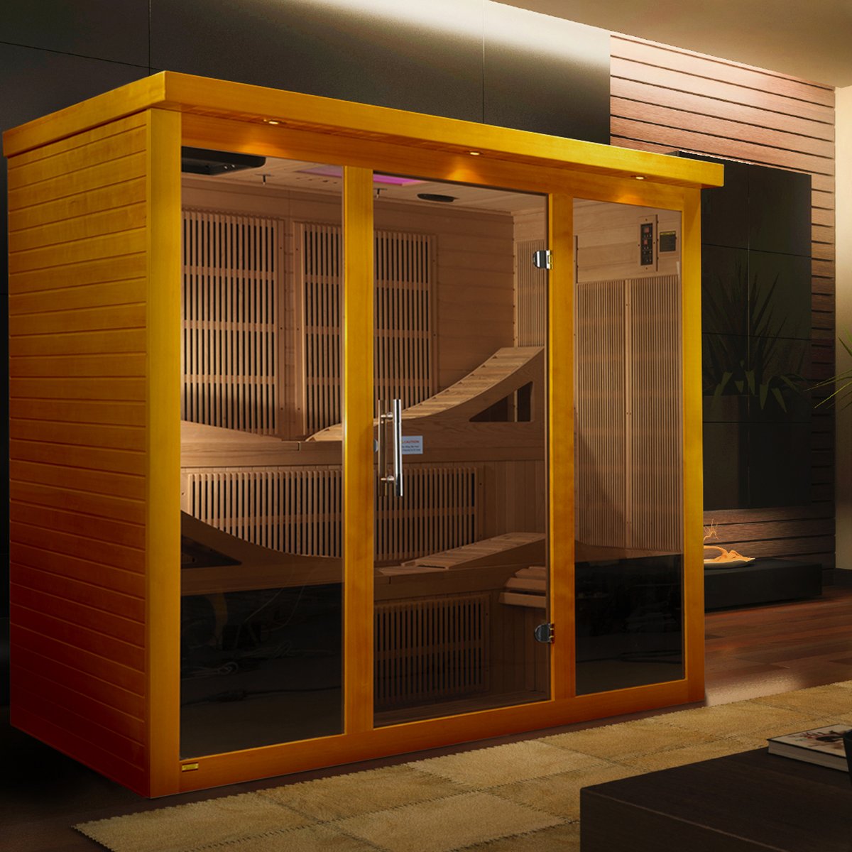 Dynamic Monaco Elite 6-Person Ultra Low EMF FAR Infrared Sauna (Canadian Hemlock)