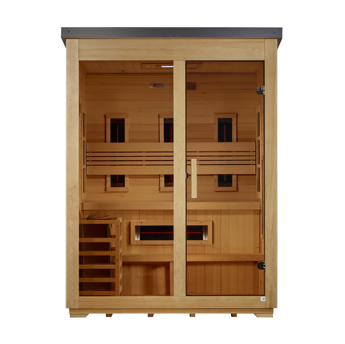Golden Designs "Carinthia" 3 Person Hybrid Outdoor Sauna - Flat Roof - Canadian Hemlock
