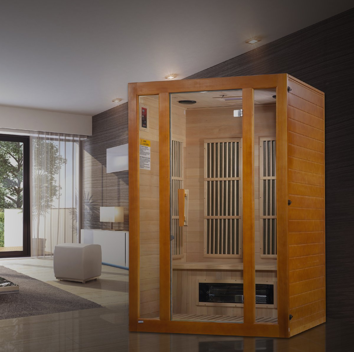 Maxxus 2-Person Low EMF FAR Infrared Sauna - Touch Screen Edition (Canadian Hemlock)