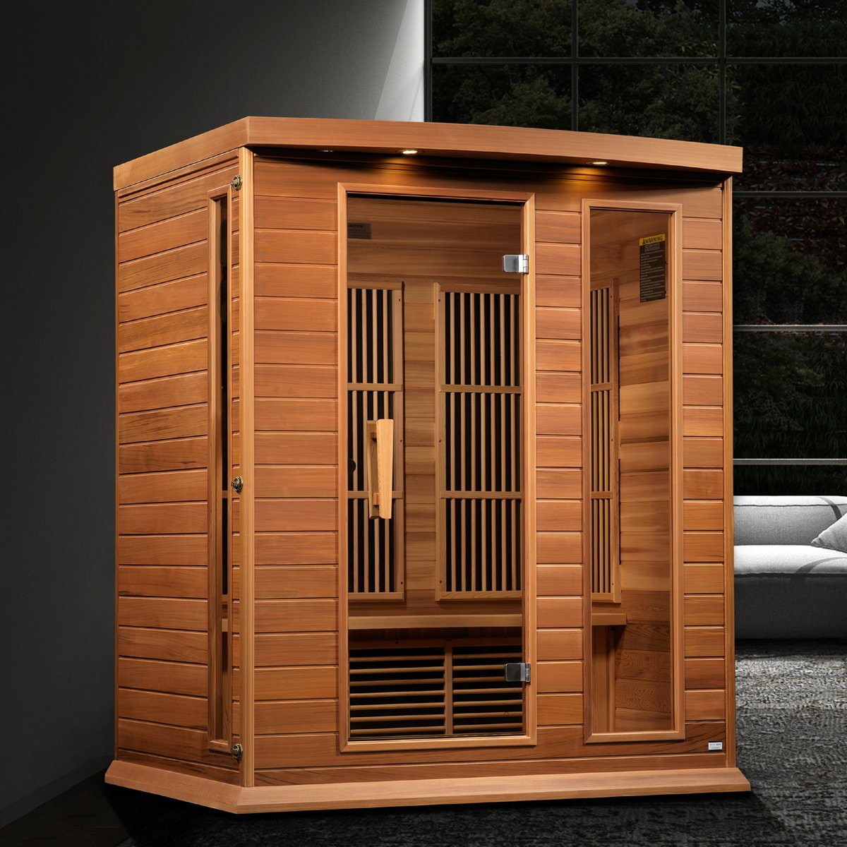 Maxxus 3-Person Near Zero EMF FAR Infrared Sauna (Canadian Hemlock)