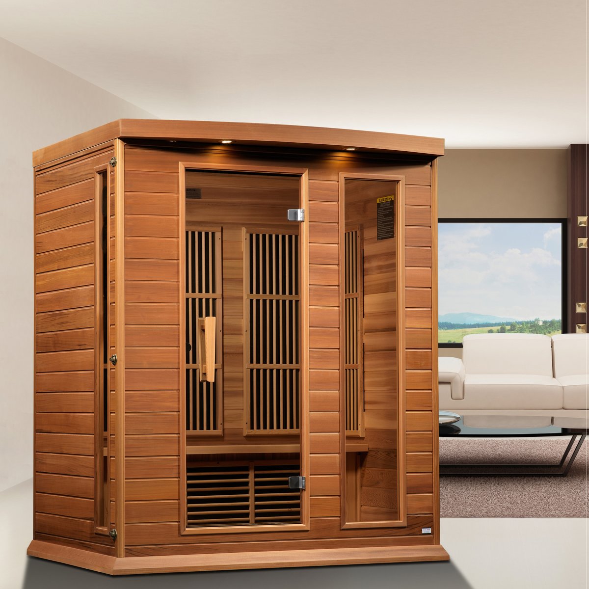 Maxxus 3-Person Low EMF FAR Infrared Sauna (Canadian Hemlock) - K Series